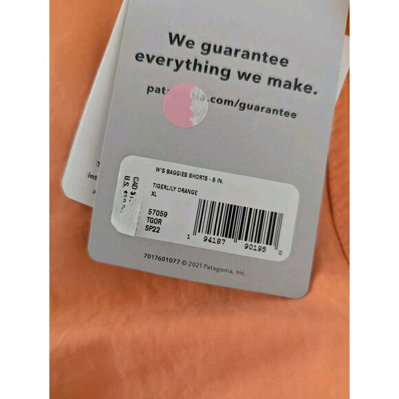 Patagonia Women's 5"  Baggies Shorts Tigerlily Orange 57059 New - Picture 5 of 6